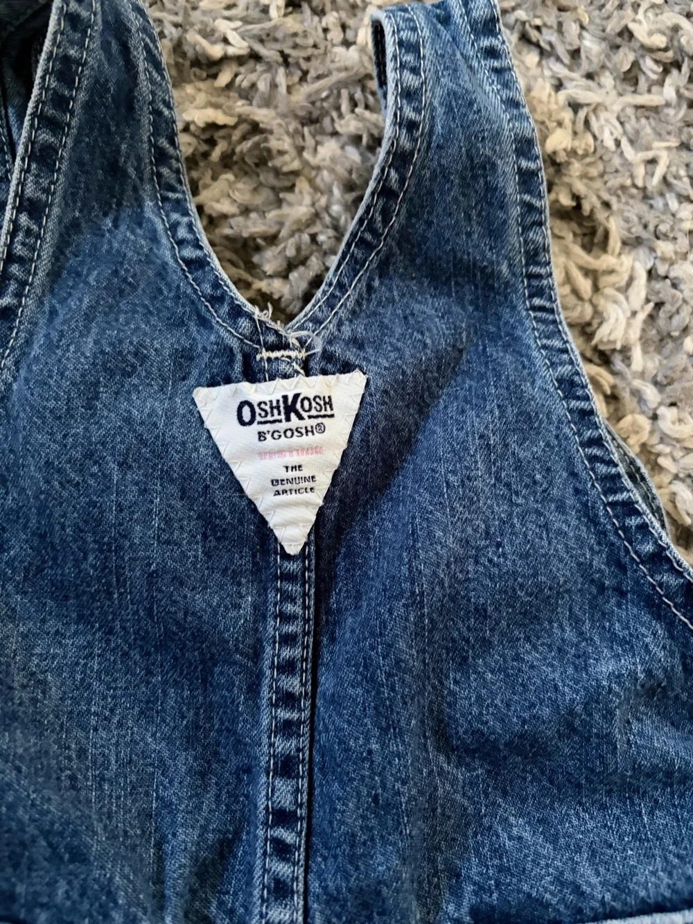 Oshkosh B'Gosh Vestbak Overalls Shortalls Girls size 18 mos Blue Denim